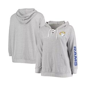 Los Angeles Rams‎ NFL Gray Lace-Up Pullover Hoodie Women's Plus Size 2X NWT